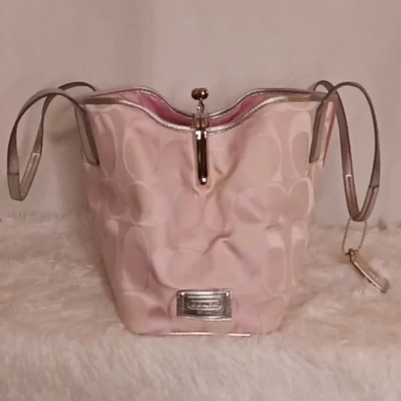 Coach Pink and Silver Signature Tote - Picture 4 of 4
